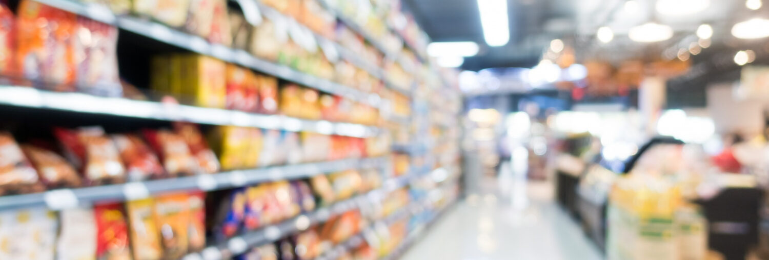 Retail Security Services shelving in supermarket