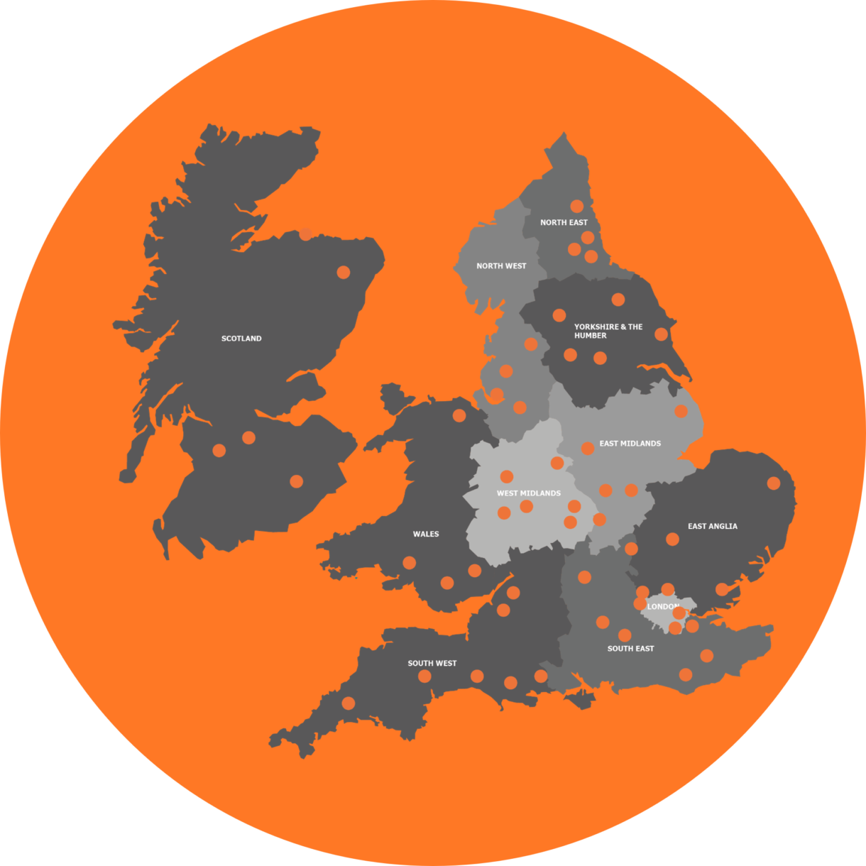 Professional Security UK regional coverage map