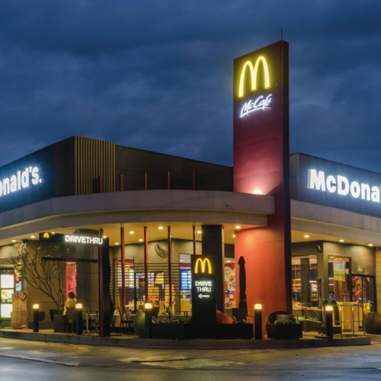 Quick Service Restaurants - Drive through of a McDonald's restaurant