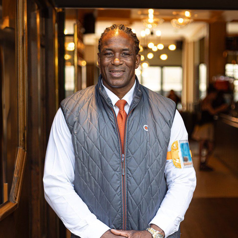 Security from Professional Security monitoring entrance of a bar