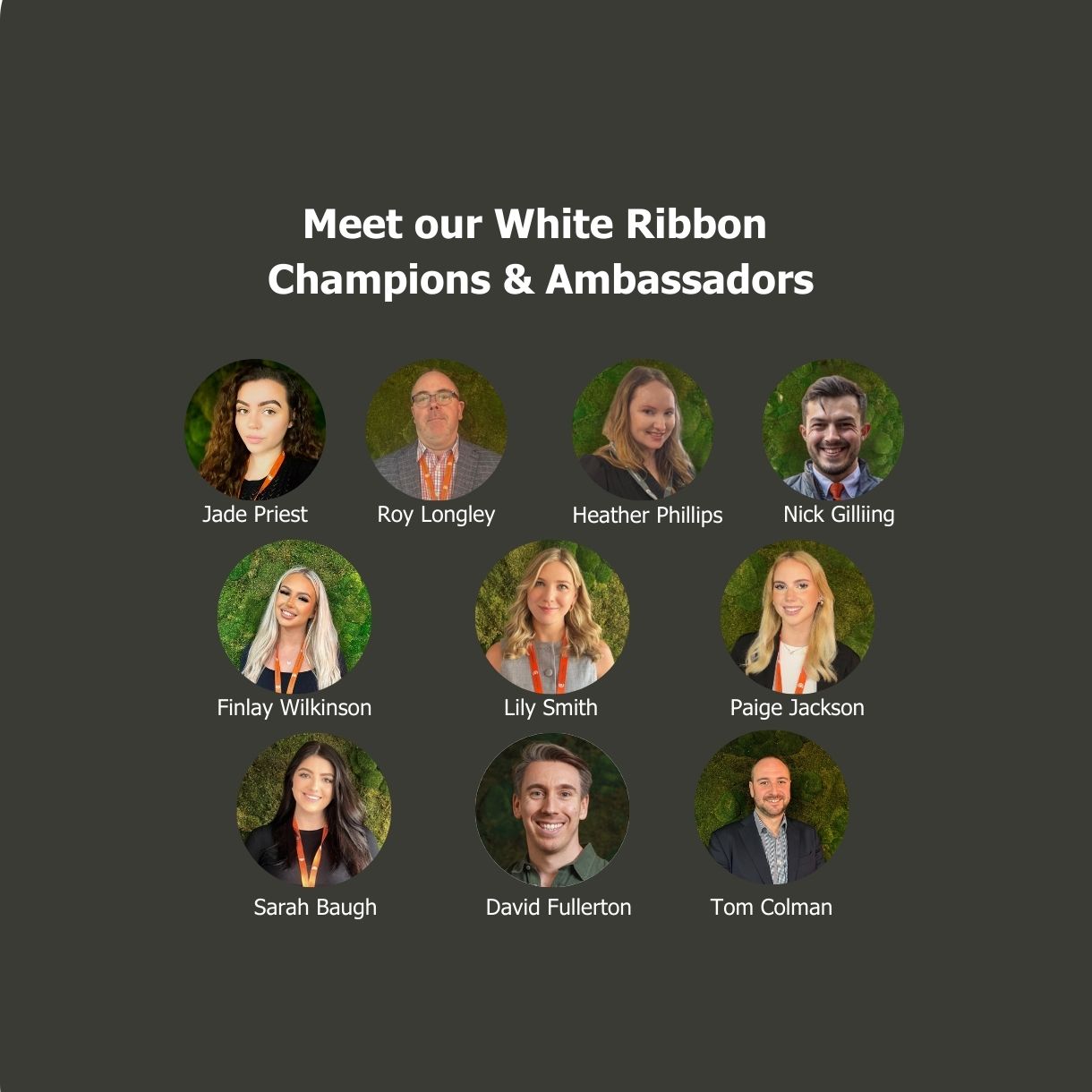 Our White Ribbon Champions & Ambassadors